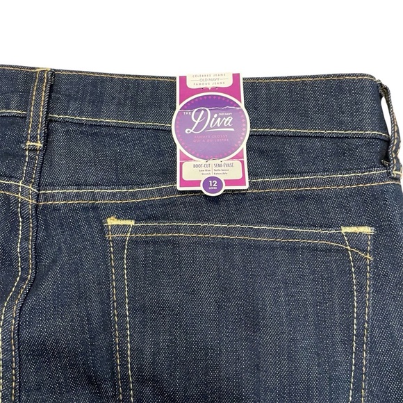 Old Navy Dark Blue/Indigo Boot-Cut Women’s Jeans Size 12 Long Mid Rise - Picture 7 of 9